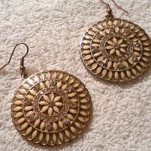 Vintage Enameled Bronze Earrings